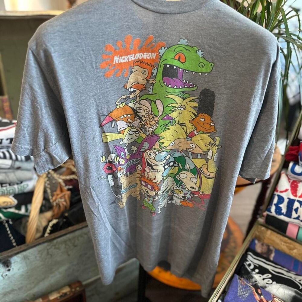 gray nickelodeon cartoon characters t shirt vintage